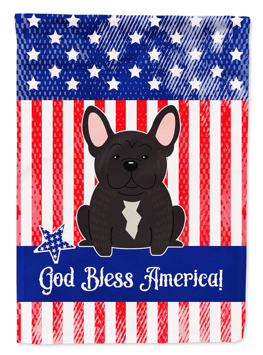 Patriotic USA French Bulldog Brindle Flag Garden Size  the-store.com.