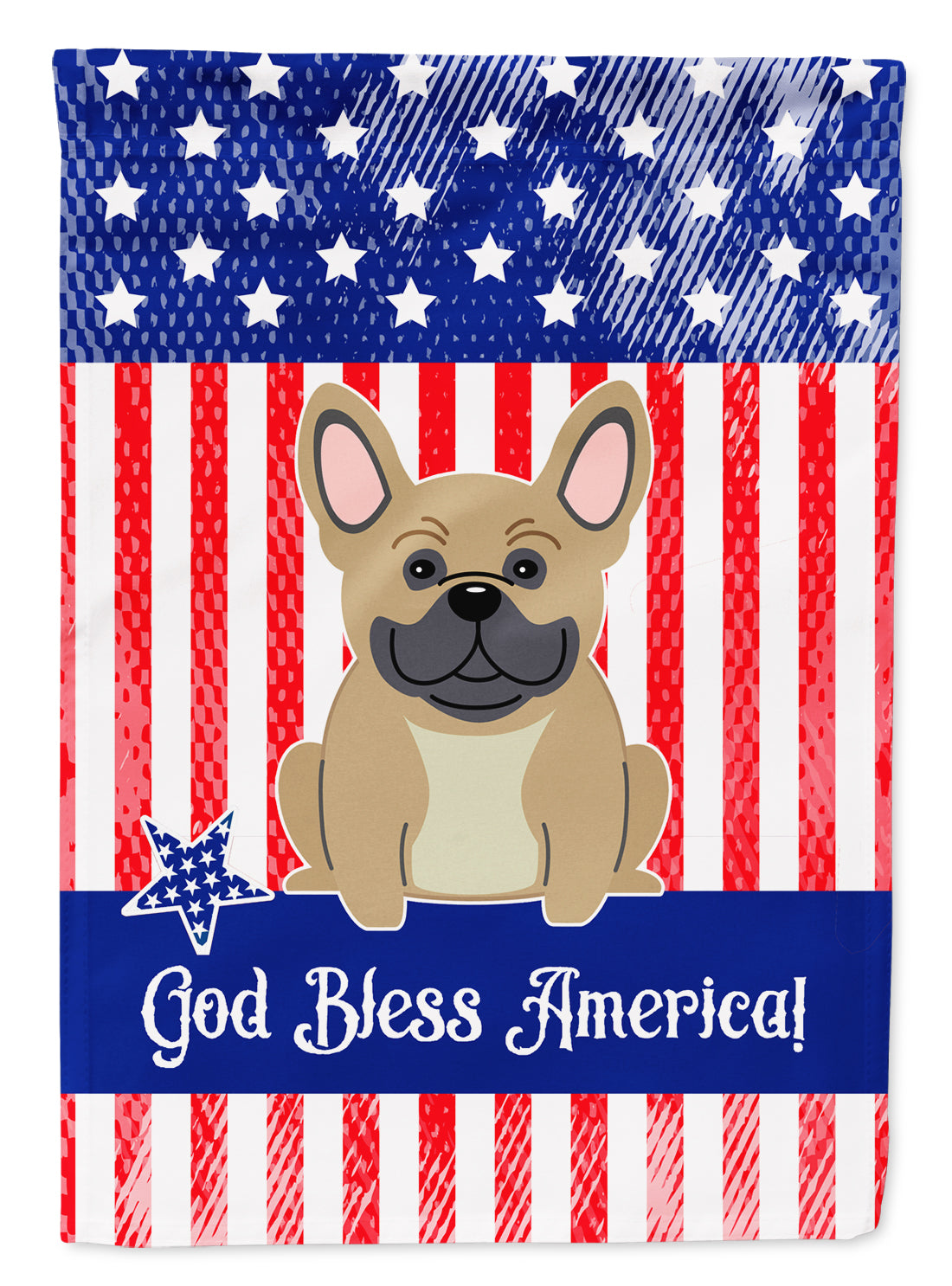 Patriotic USA French Bulldog Cream Flag Garden Size  the-store.com.