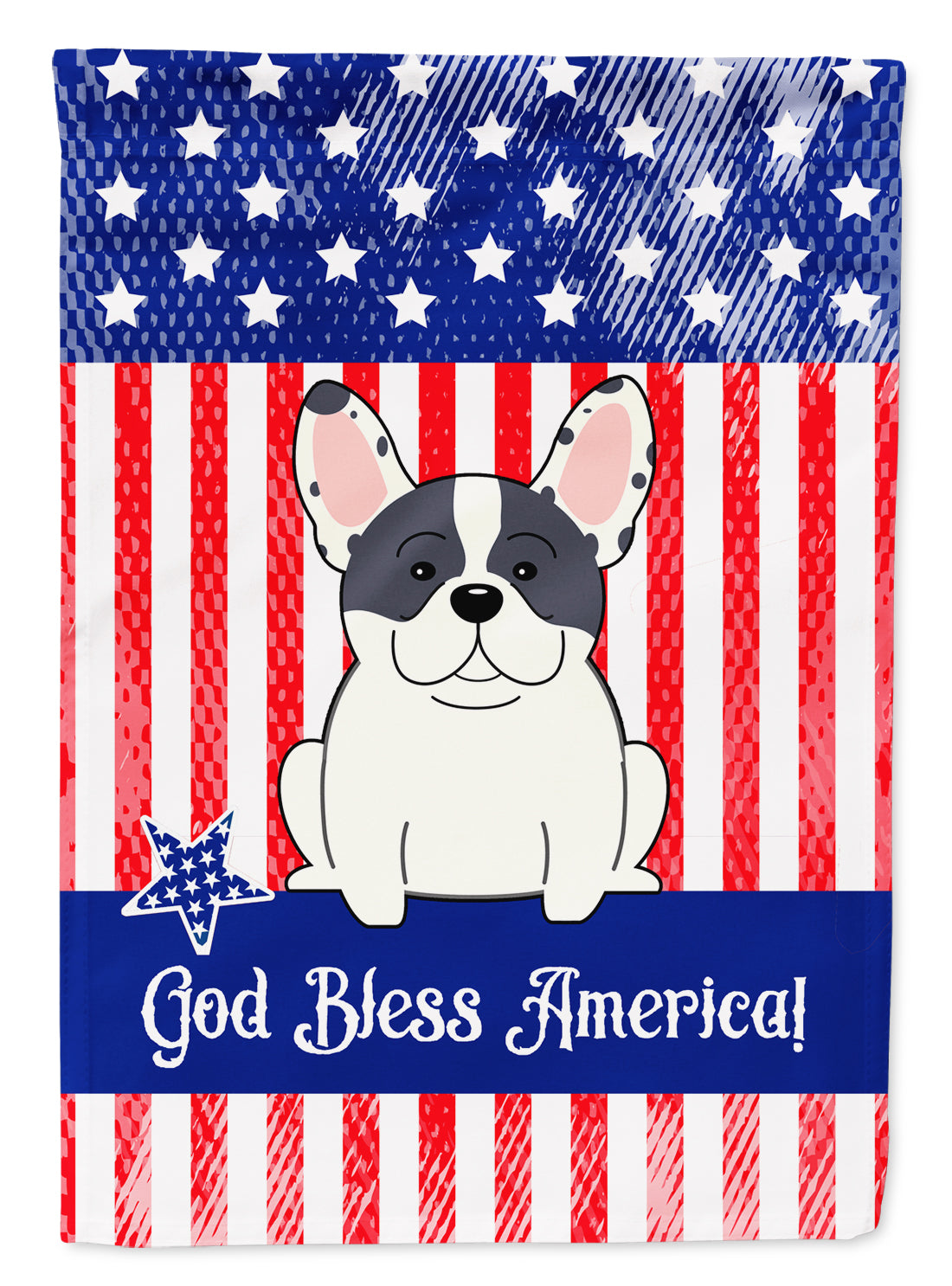 Patriotic USA French Bulldog Piebald Flag Garden Size BB3006GF  the-store.com.