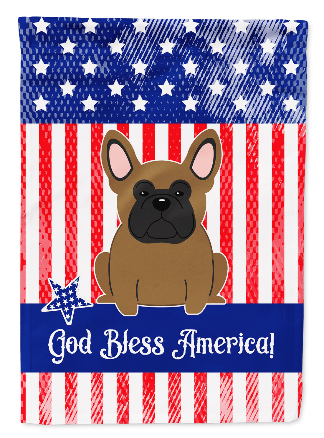 Patriotic USA French Bulldog Brown Flag Garden Size  the-store.com.