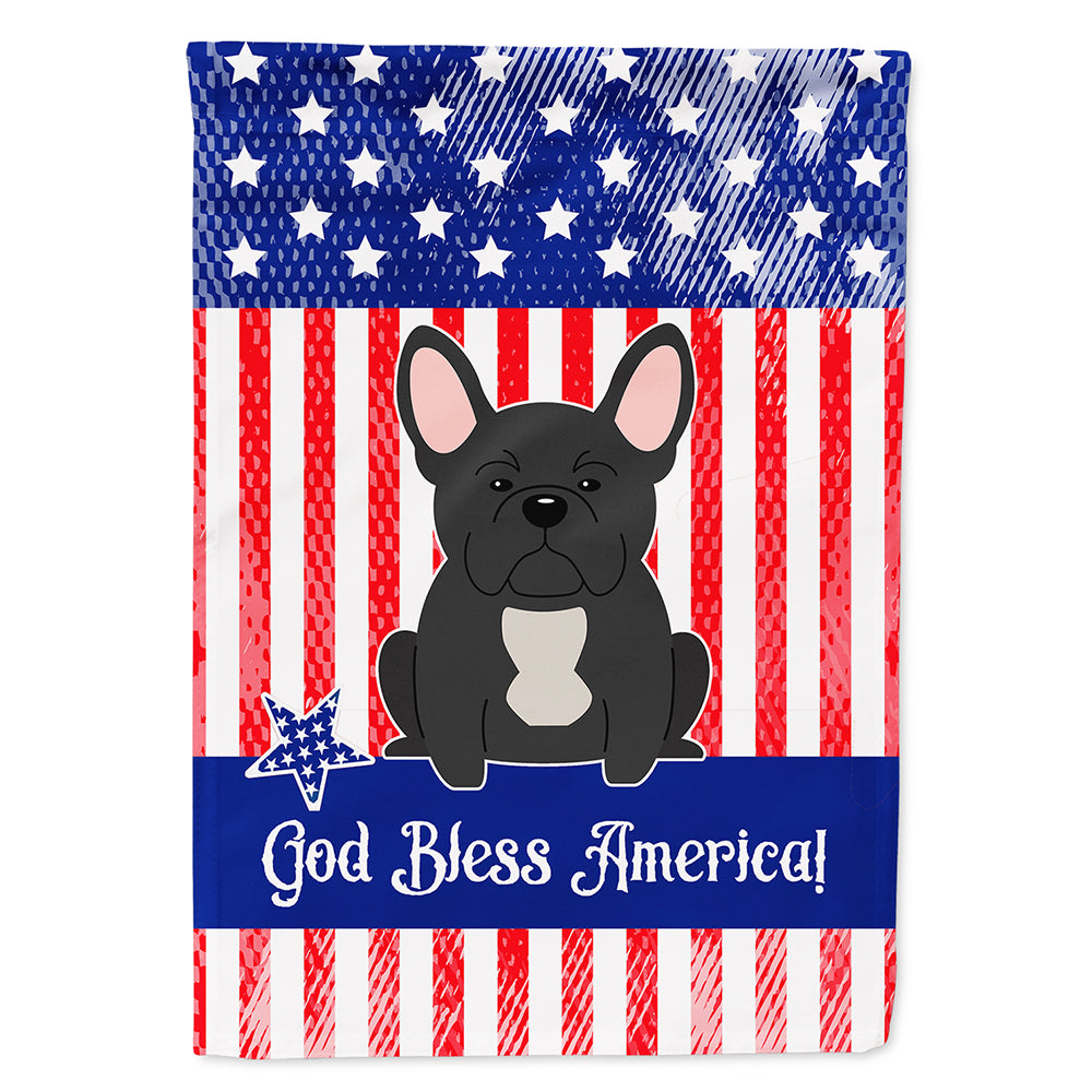 Patriotic USA French Bulldog Black Flag Canvas House Size  the-store.com.