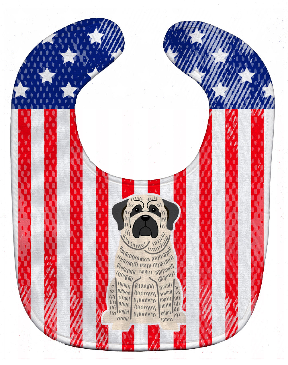 Patriotic USA Mastiff Brindle White Baby Bib BB3011BIB - the-store.com