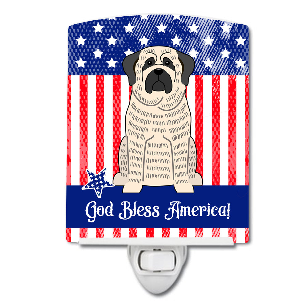 Patriotic USA Mastiff Brindle White Ceramic Night Light BB3011CNL - the-store.com