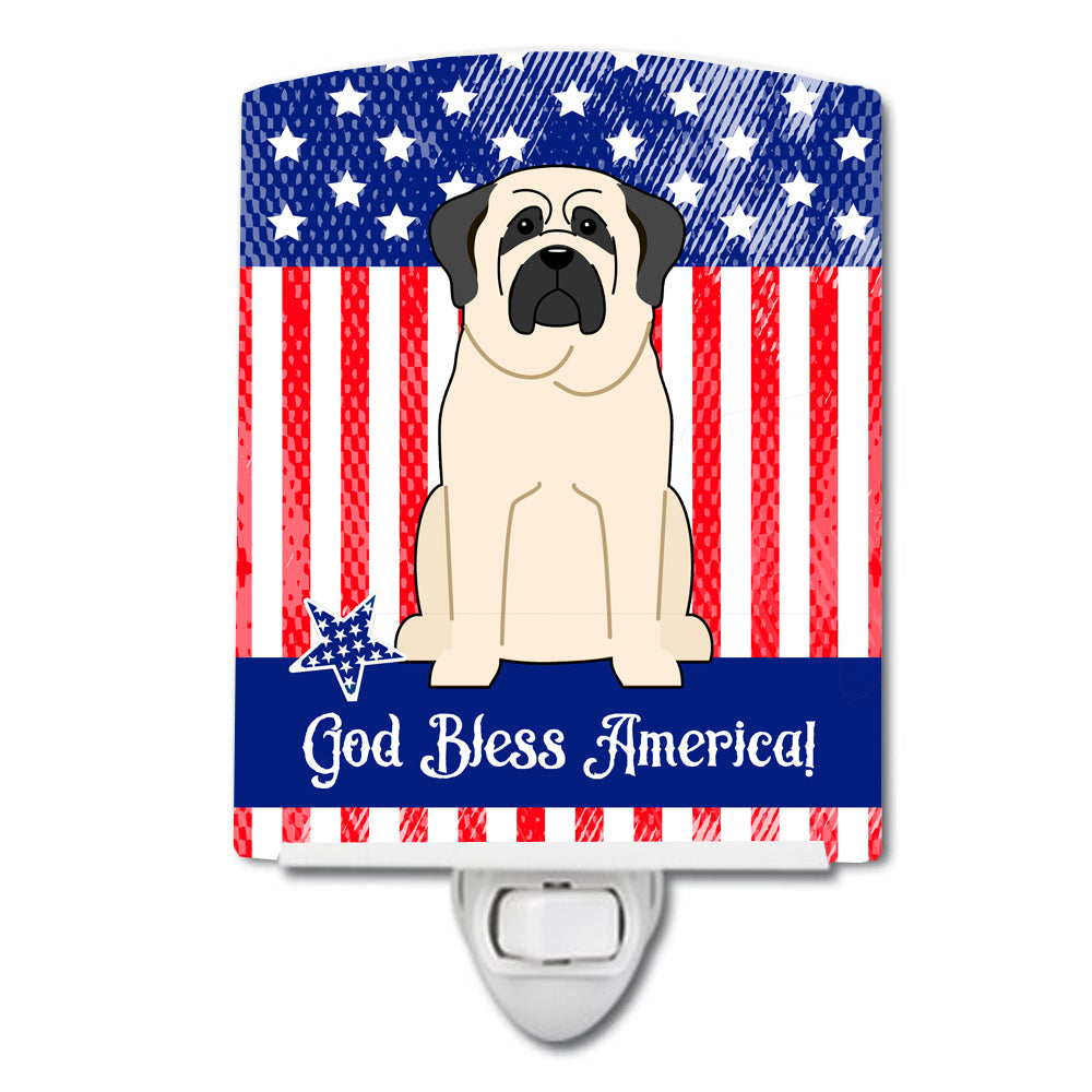 Patriotic USA Mastiff White Ceramic Night Light BB3012CNL - the-store.com