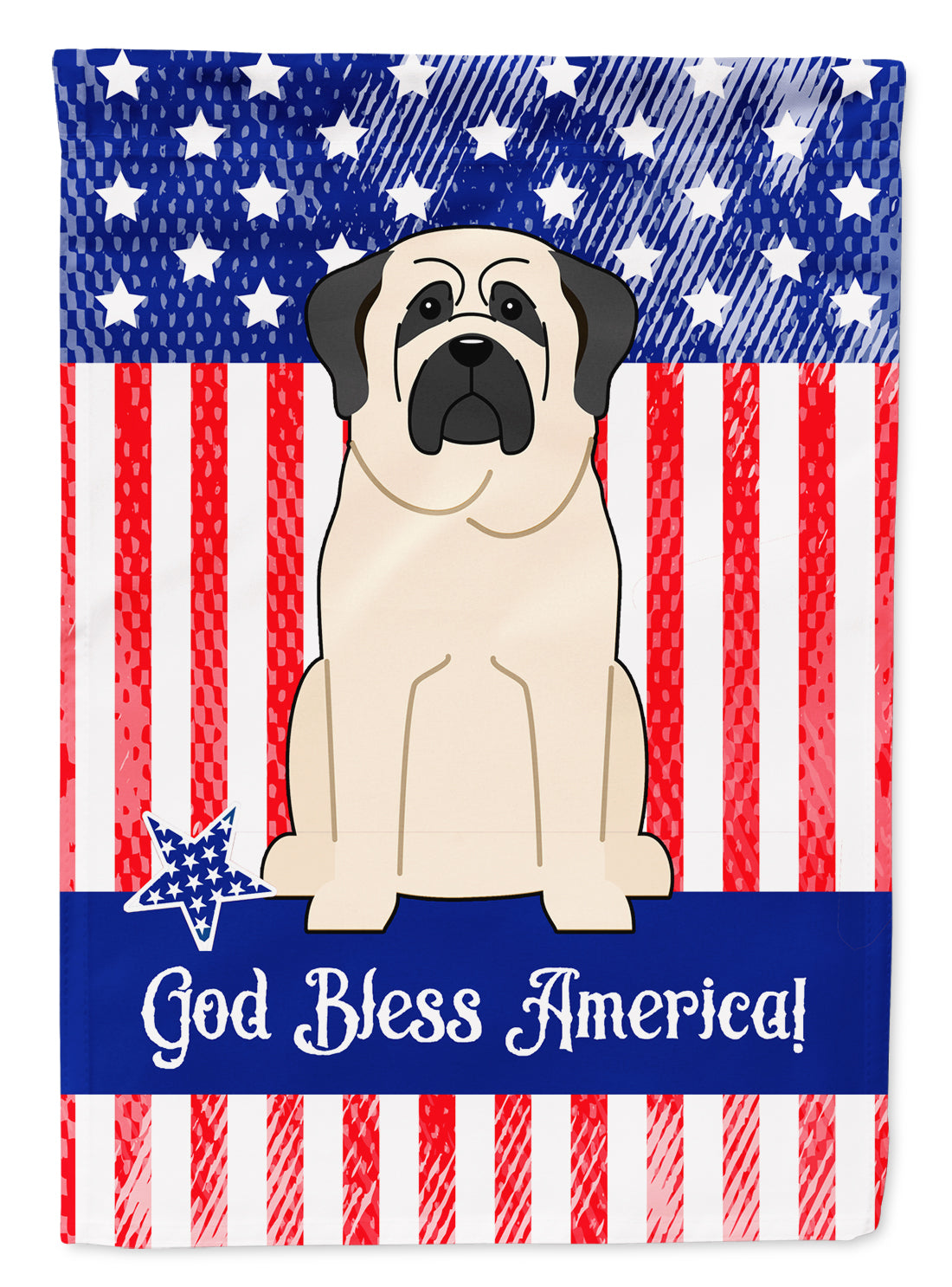 Patriotic USA Mastiff White Flag Garden Size  the-store.com.