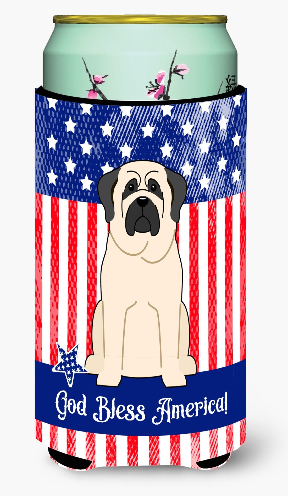 Patriotic USA Mastiff White Tall Boy Beverage Insulator Hugger by Caroline&#39;s Treasures