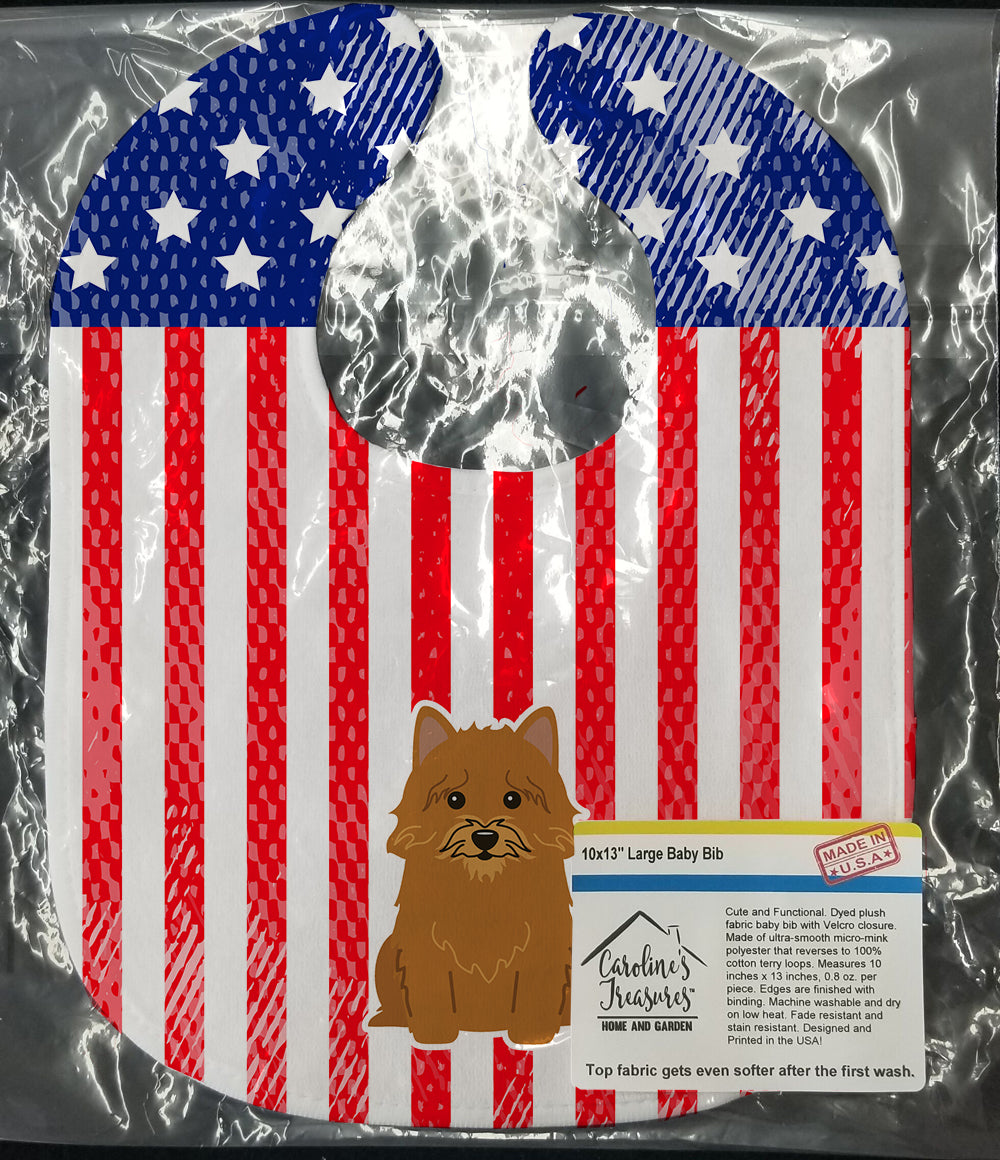 Patriotic USA Norwich Terrier Baby Bib BB3015BIB - the-store.com