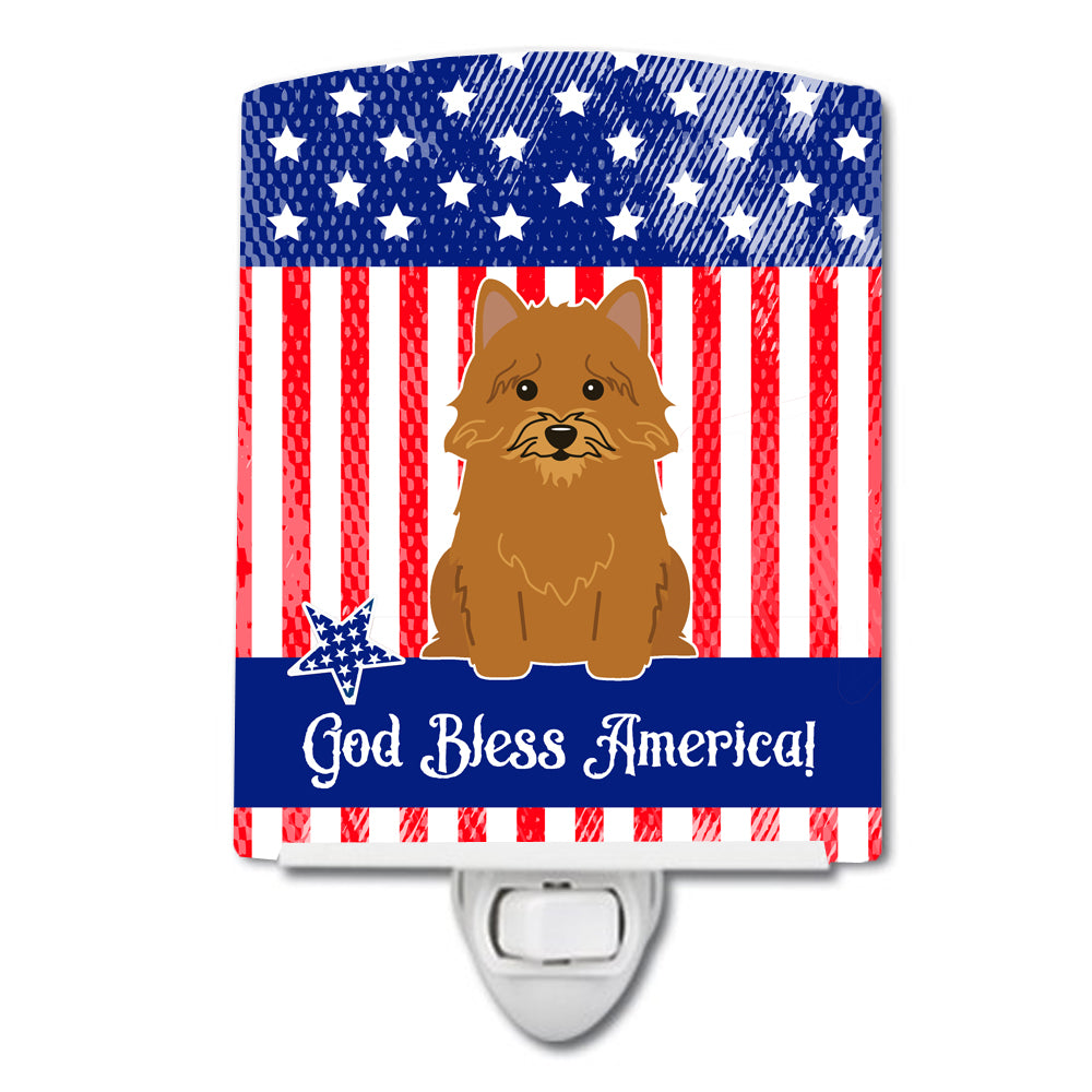 Patriotic USA Norwich Terrier Ceramic Night Light BB3015CNL - the-store.com