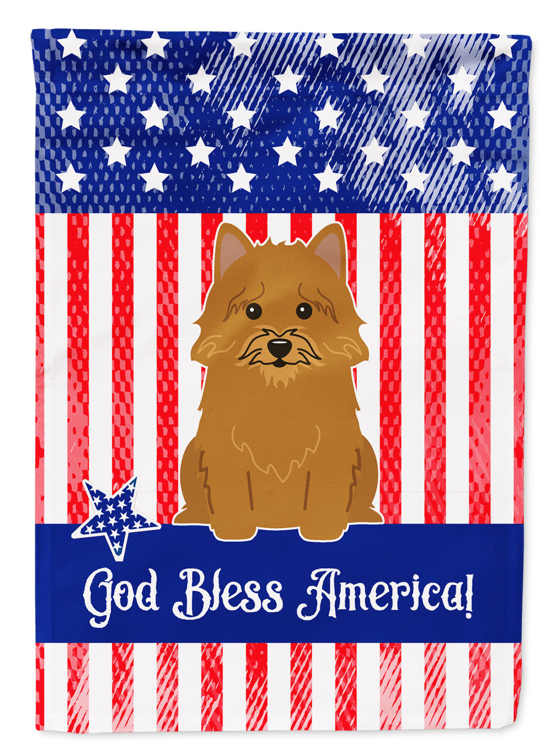 Patriotic USA Norwich Terrier Flag Garden Size  the-store.com.