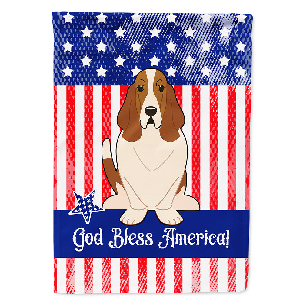 Patriotic USA Basset Hound Flag Canvas House Size BB3016CHF  the-store.com.