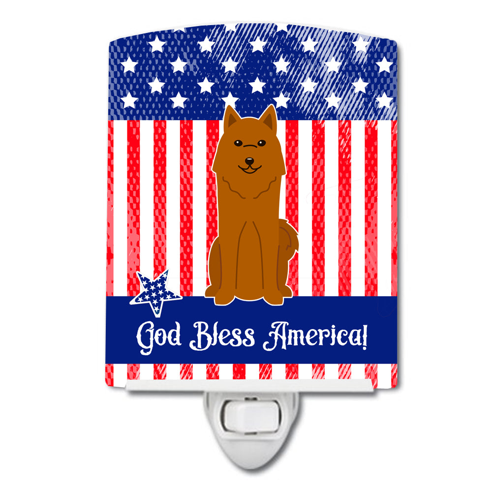 Patriotic USA Karelian Bear Dog Ceramic Night Light BB3017CNL - the-store.com