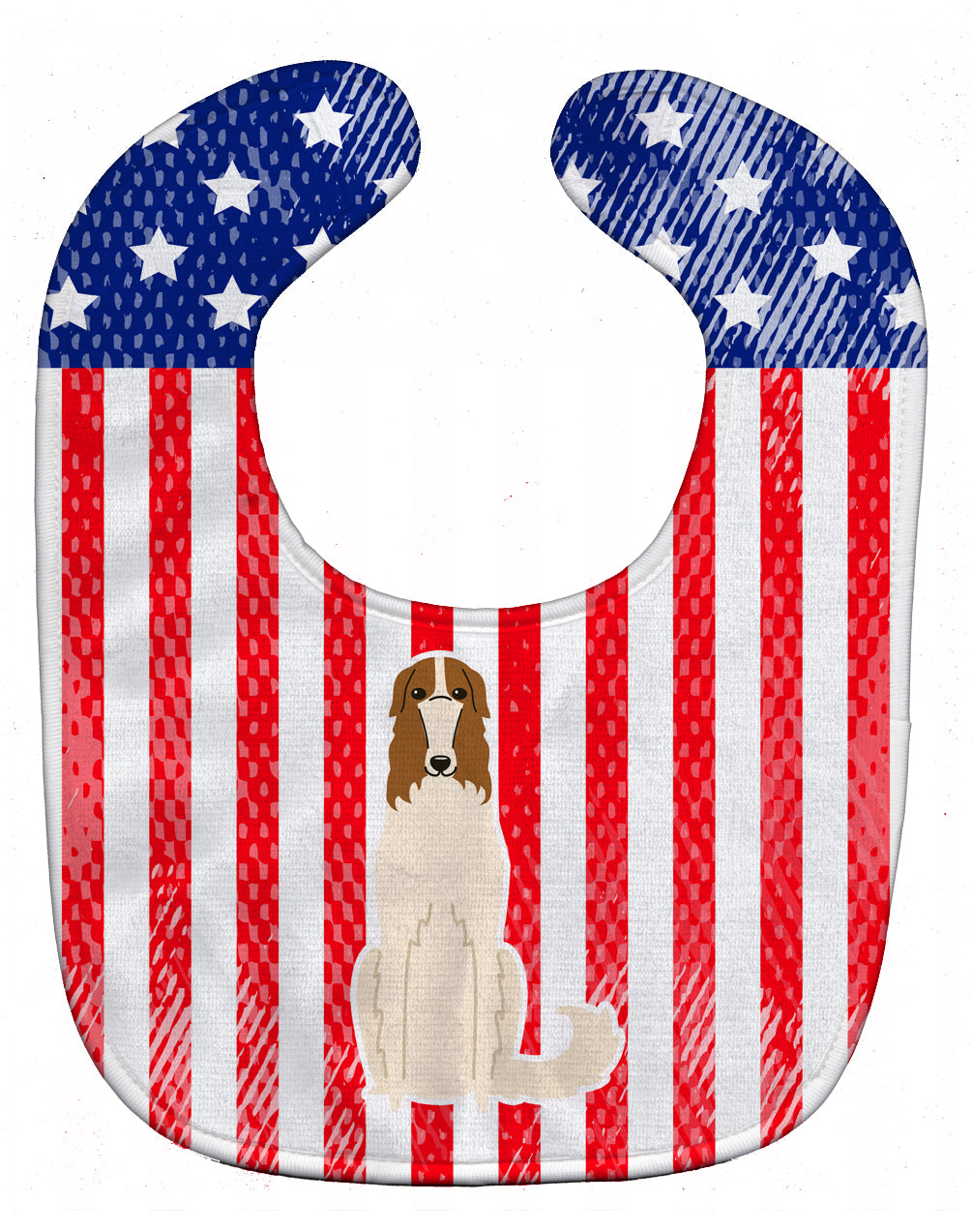 Patriotic USA Borzoi Baby Bib BB3018BIB - the-store.com