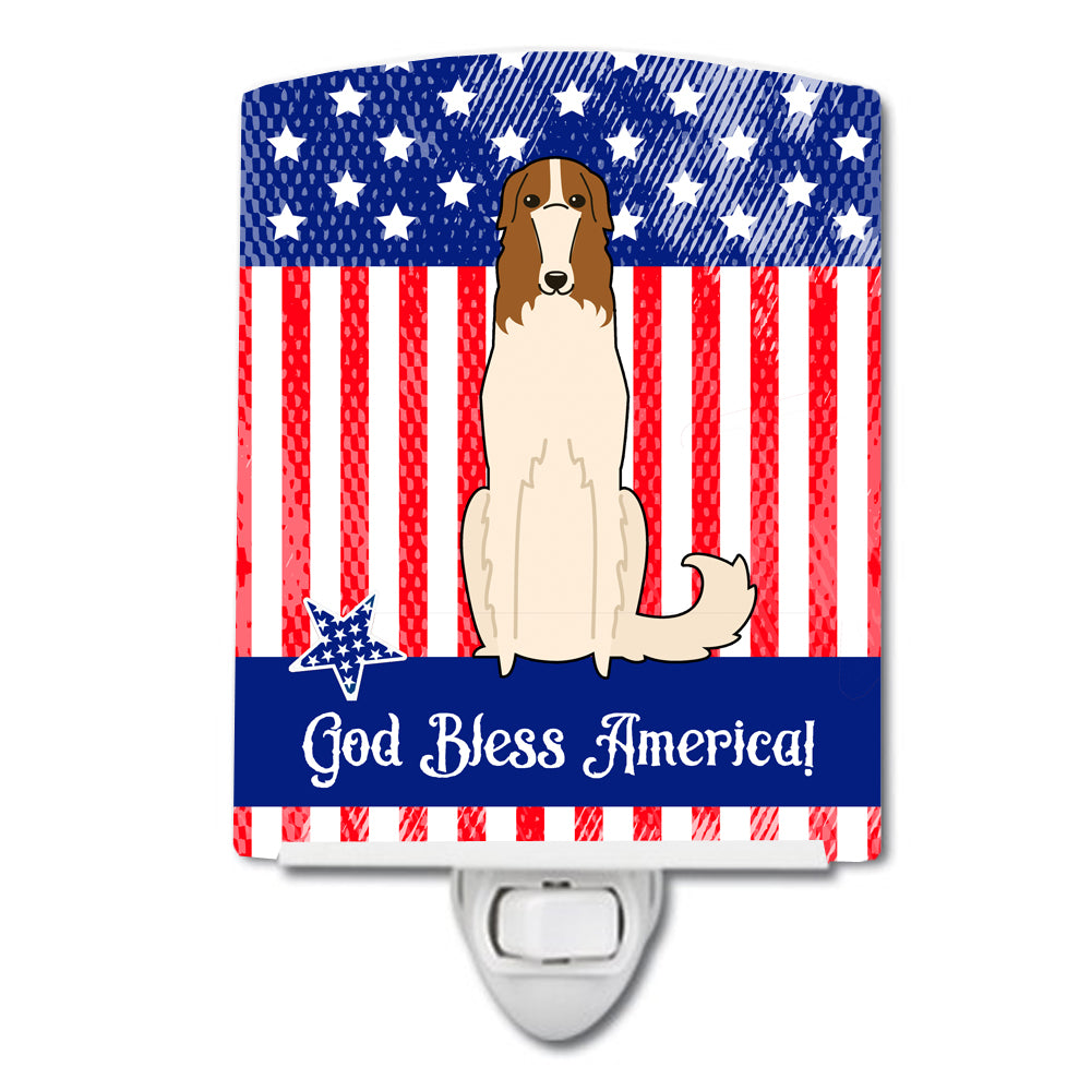 Patriotic USA Borzoi Ceramic Night Light BB3018CNL - the-store.com