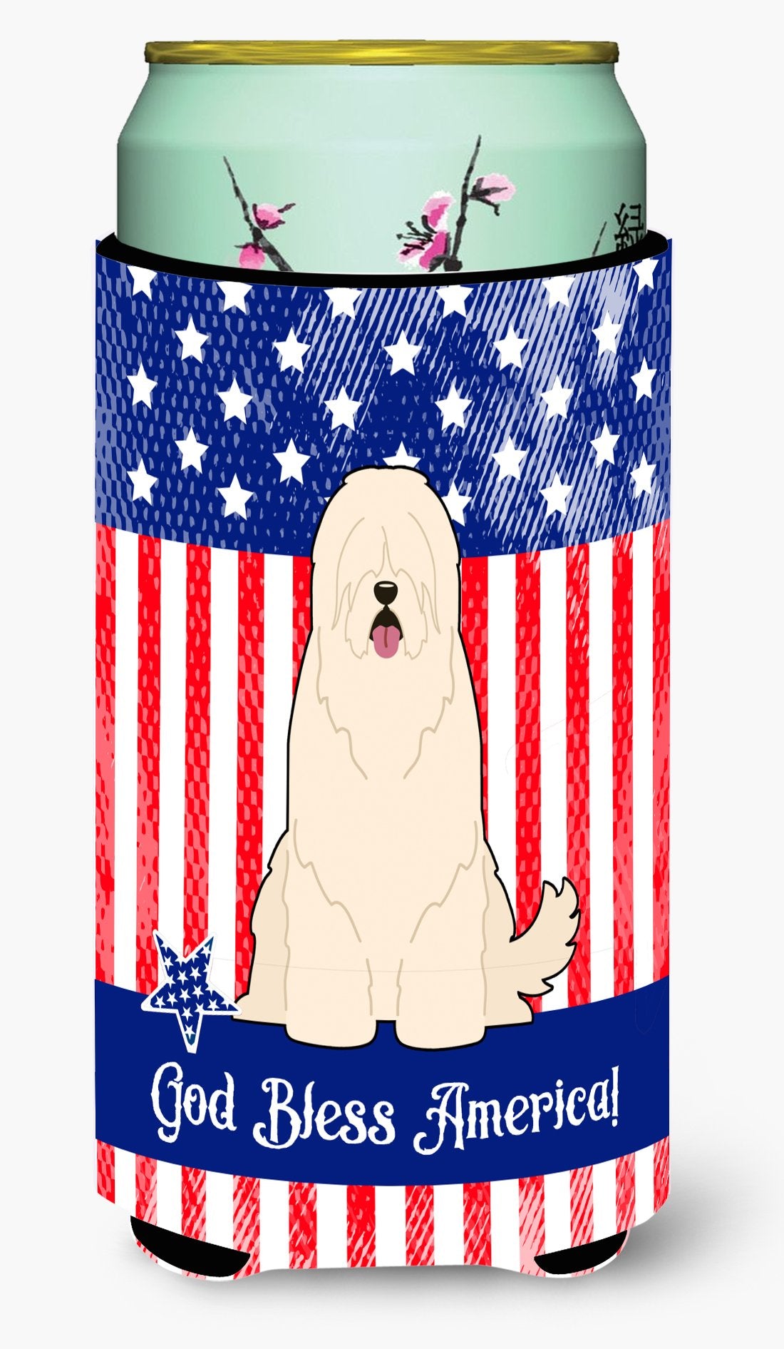 Patriotic USA South Russian Sheepdog Tall Boy Beverage Insulator Hugger BB3019TBC by Caroline's Treasures