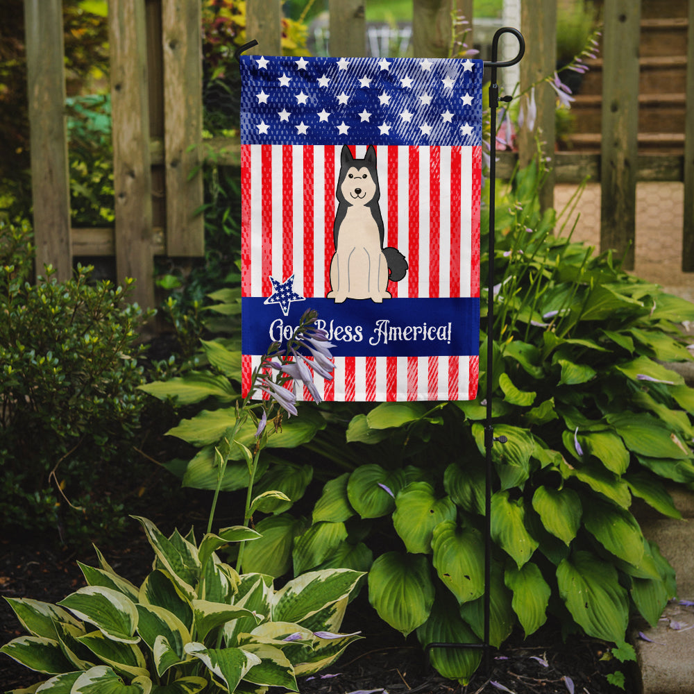 Patriotic USA West Siberian Laika Spitz Flag Garden Size  the-store.com.