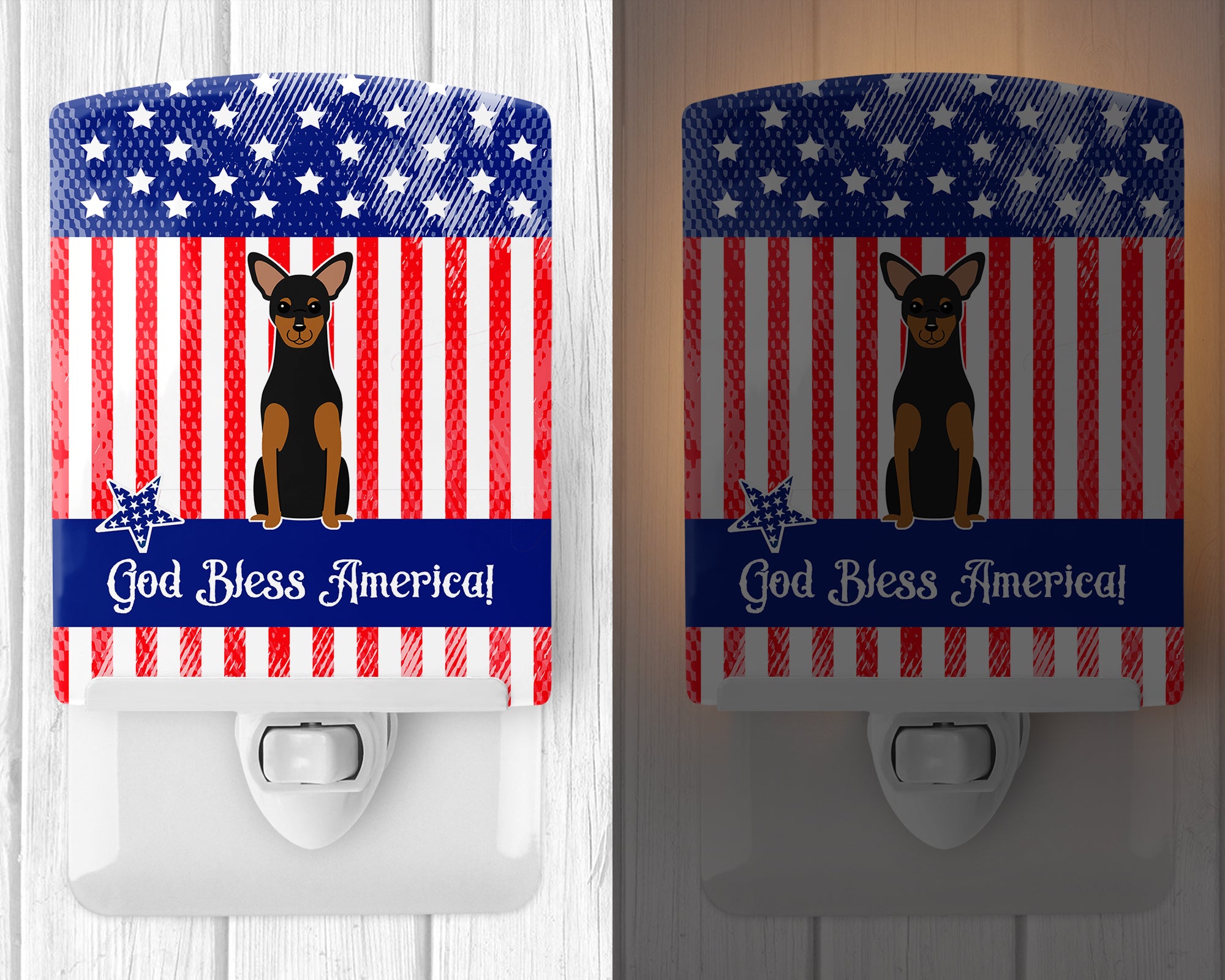 Patriotic USA Manchester Terrier Ceramic Night Light BB3023CNL - the-store.com