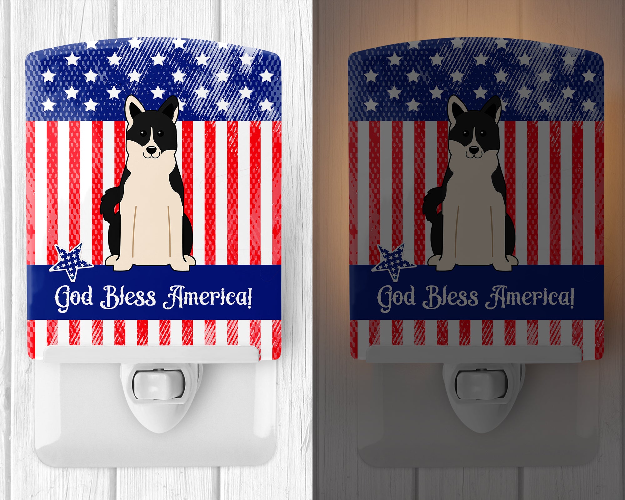 Patriotic USA Russo-European Laika Spitz Ceramic Night Light BB3024CNL - the-store.com