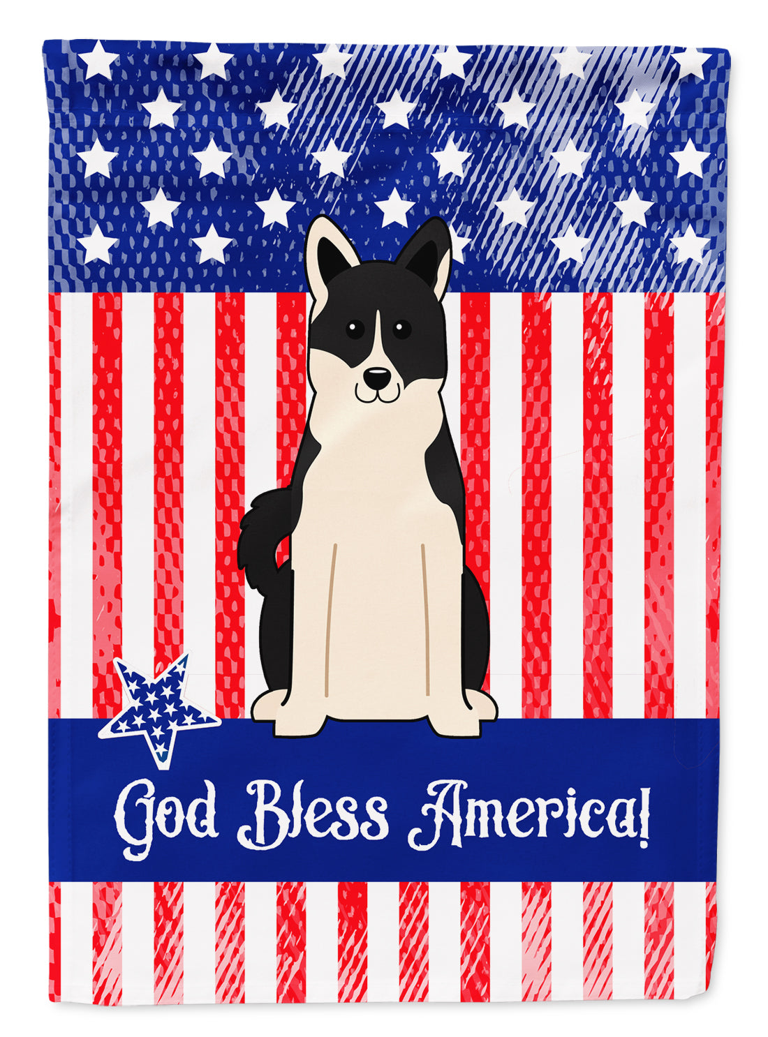 Patriotic USA Russo-European Laika Spitz Flag Garden Size  the-store.com.