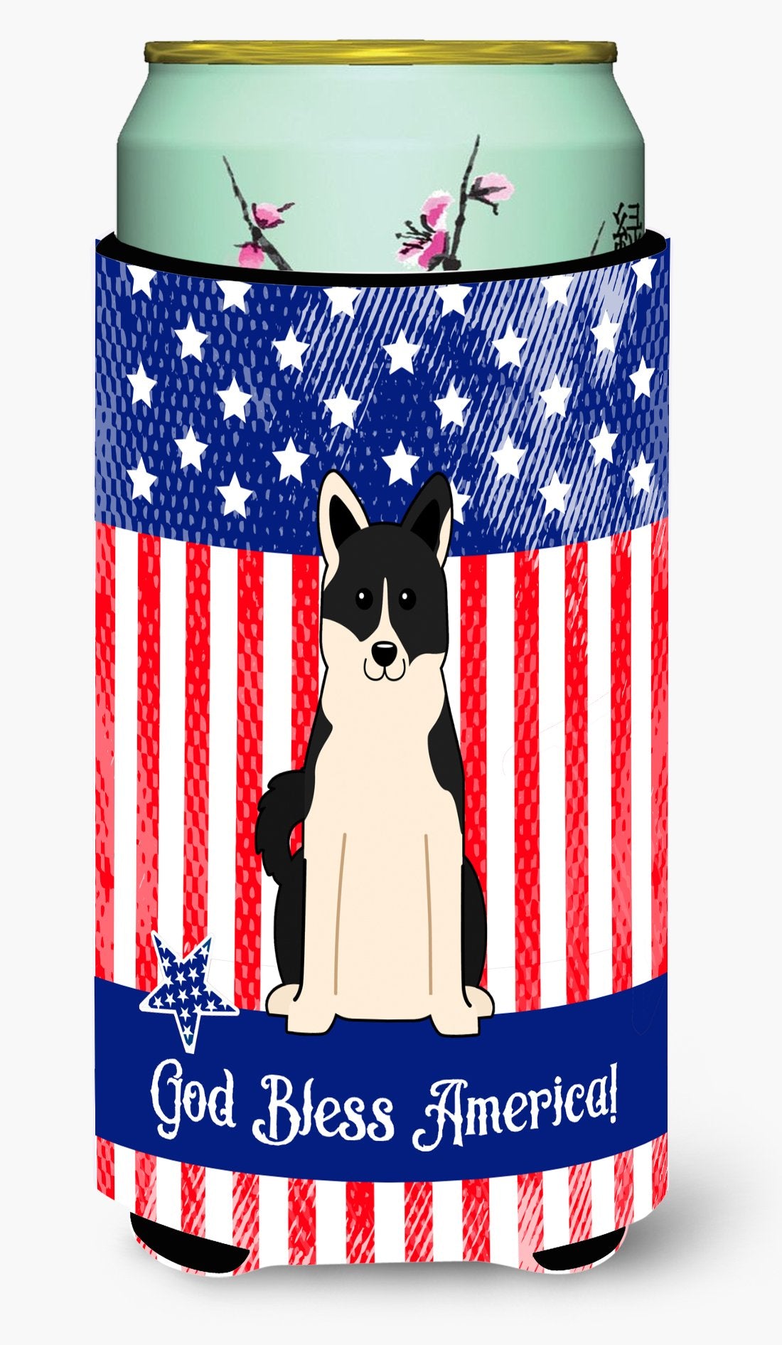 Patriotic USA Russo-European Laika Spitz Tall Boy Beverage Insulator Hugger BB3024TBC by Caroline's Treasures