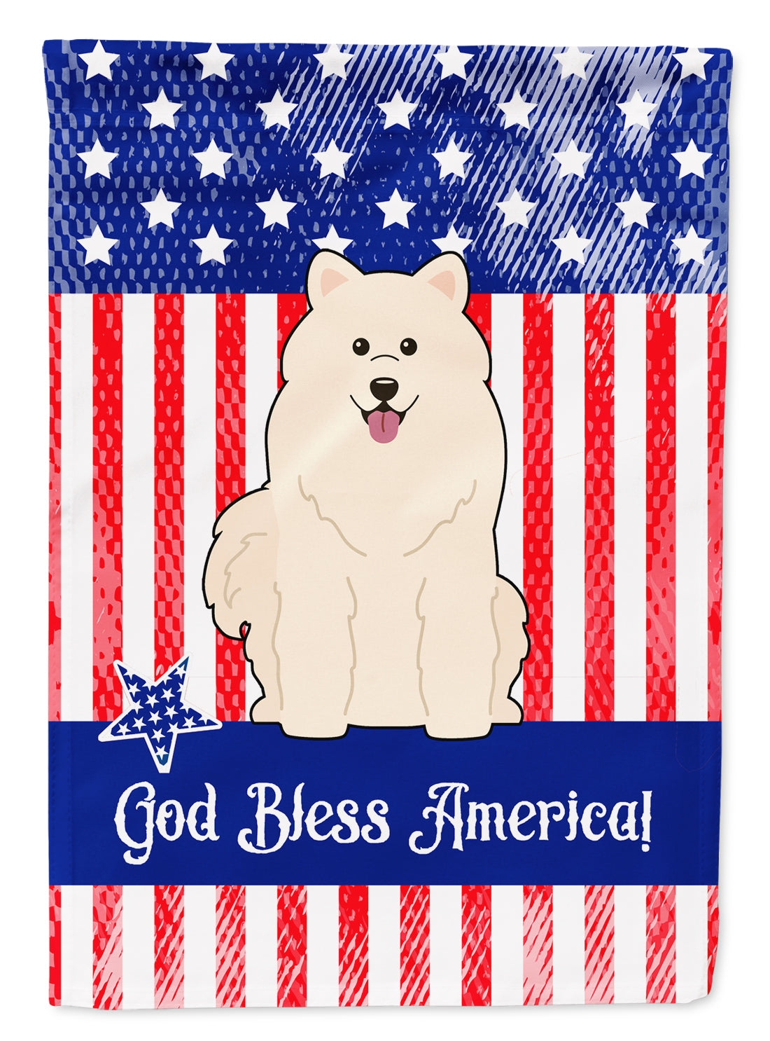 Patriotic USA Samoyed Flag Garden Size  the-store.com.