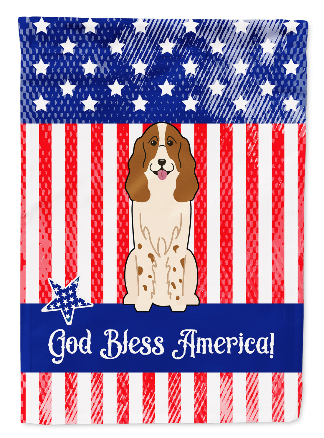 Patriotic USA Russian Spaniel Flag Garden Size  the-store.com.