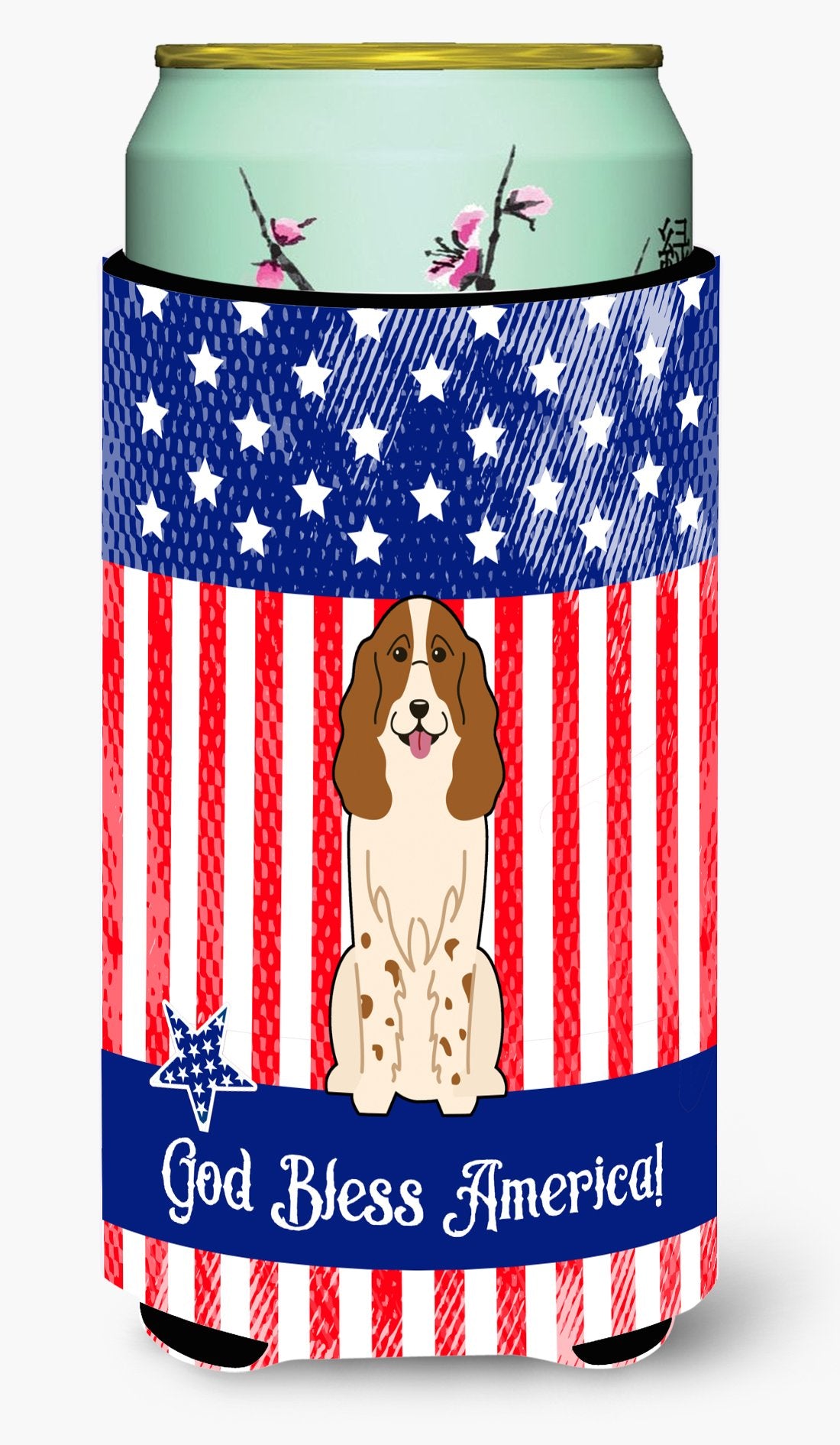 Patriotic USA Russian Spaniel Tall Boy Beverage Insulator Hugger by Caroline's Treasures