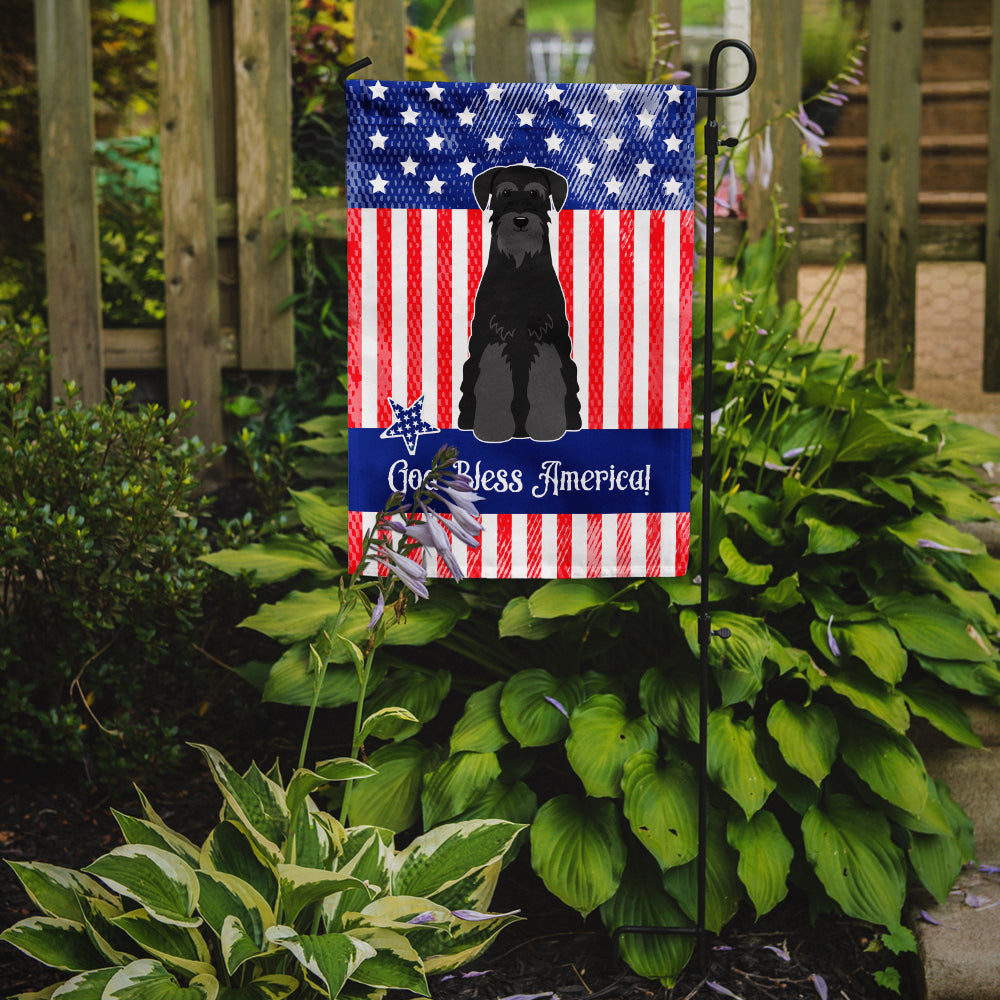 Patriotic USA Standard Schnauzer Black Flag Garden Size BB3027GF  the-store.com.