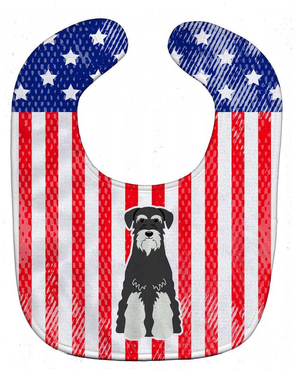 Patriotic USA Standard Schnauzer Salt and Pepper Baby Bib BB3028BIB - the-store.com