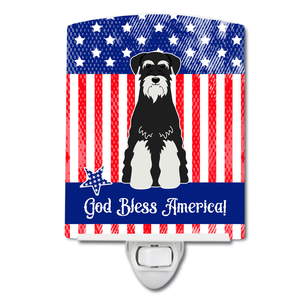 Patriotic USA Standard Schnauzer Salt and Pepper Ceramic Night Light BB3028CNL - the-store.com