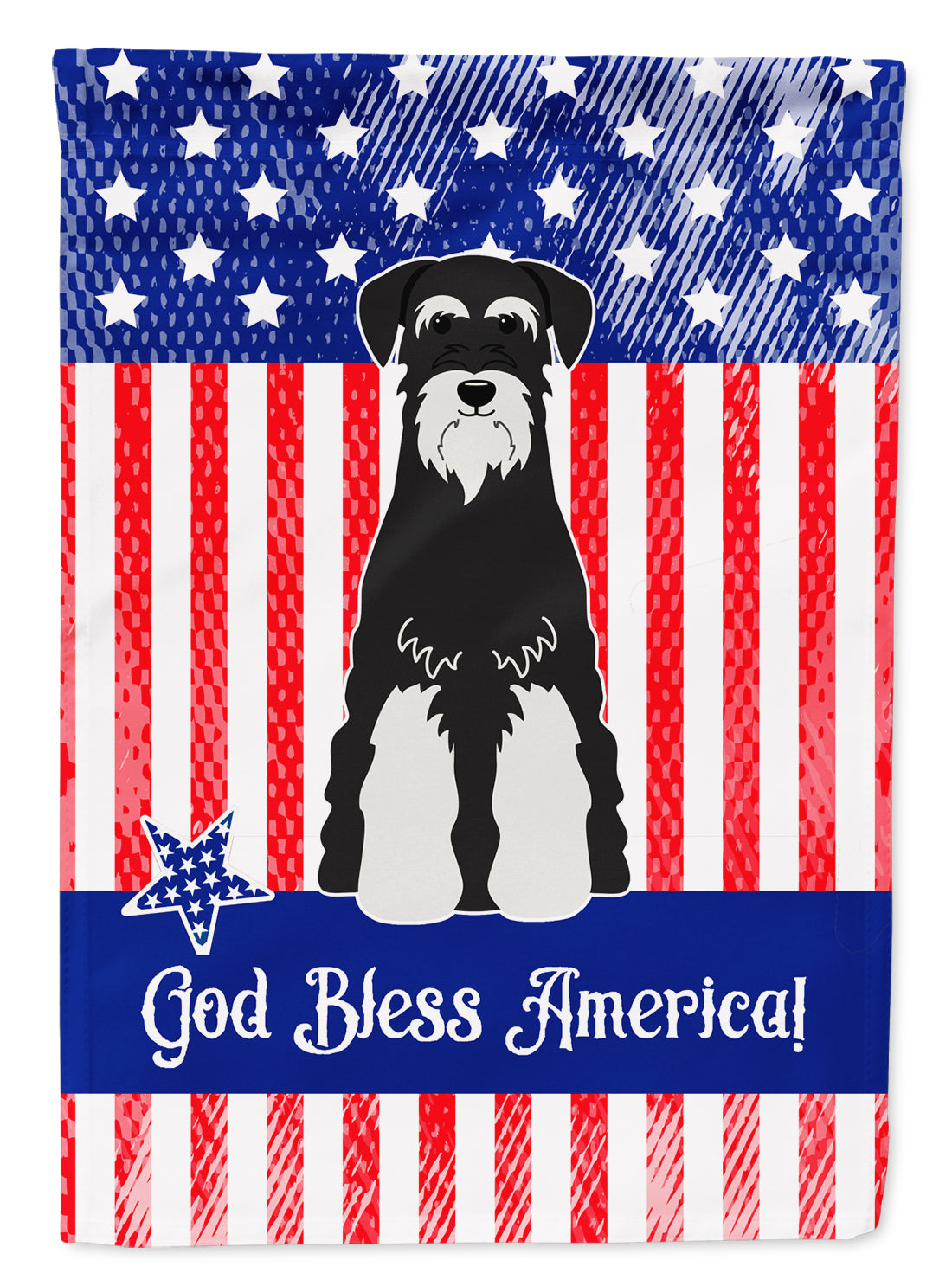 Patriotic USA Standard Schnauzer Salt and Pepper Flag Garden Size  the-store.com.