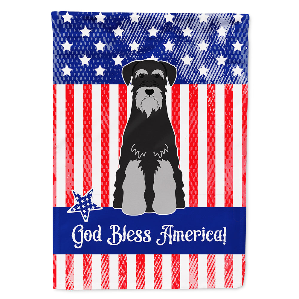 Patriotic USA Standard Schnauzer Black Grey Flag Canvas House Size BB3029CHF  the-store.com.