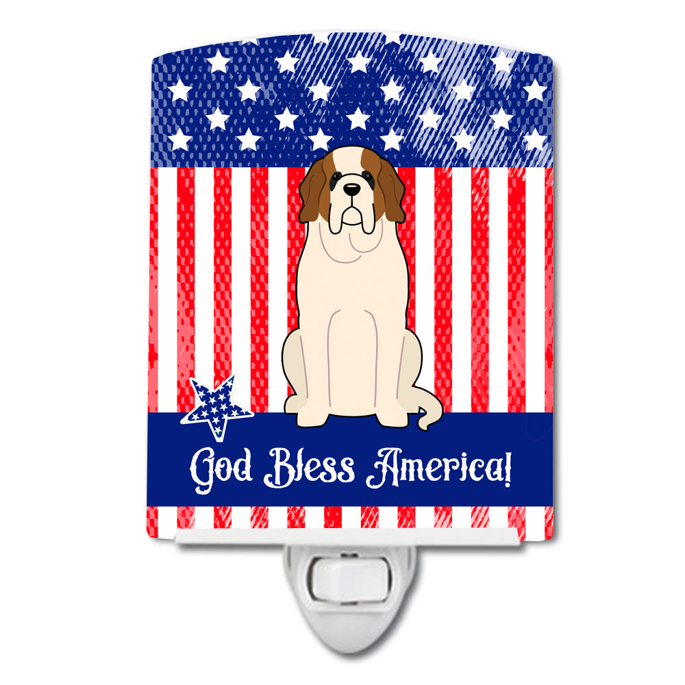 Patriotic USA Saint Bernard Ceramic Night Light BB3030CNL - the-store.com