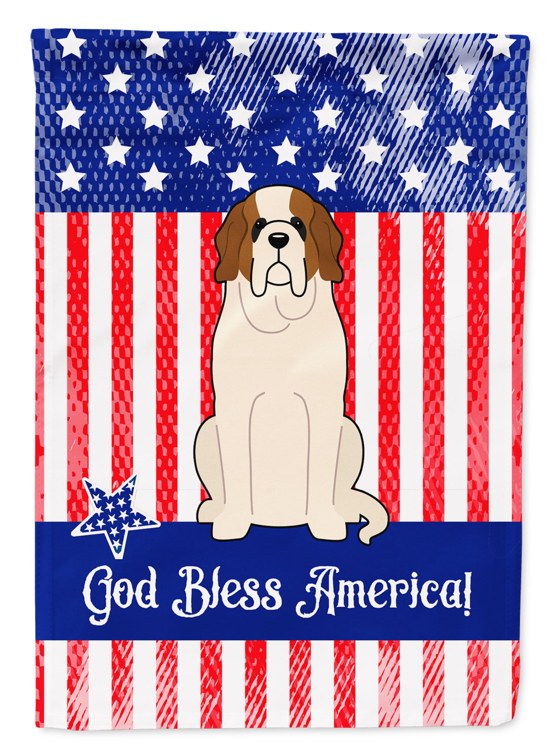 Patriotic USA Saint Bernard Flag Garden Size  the-store.com.