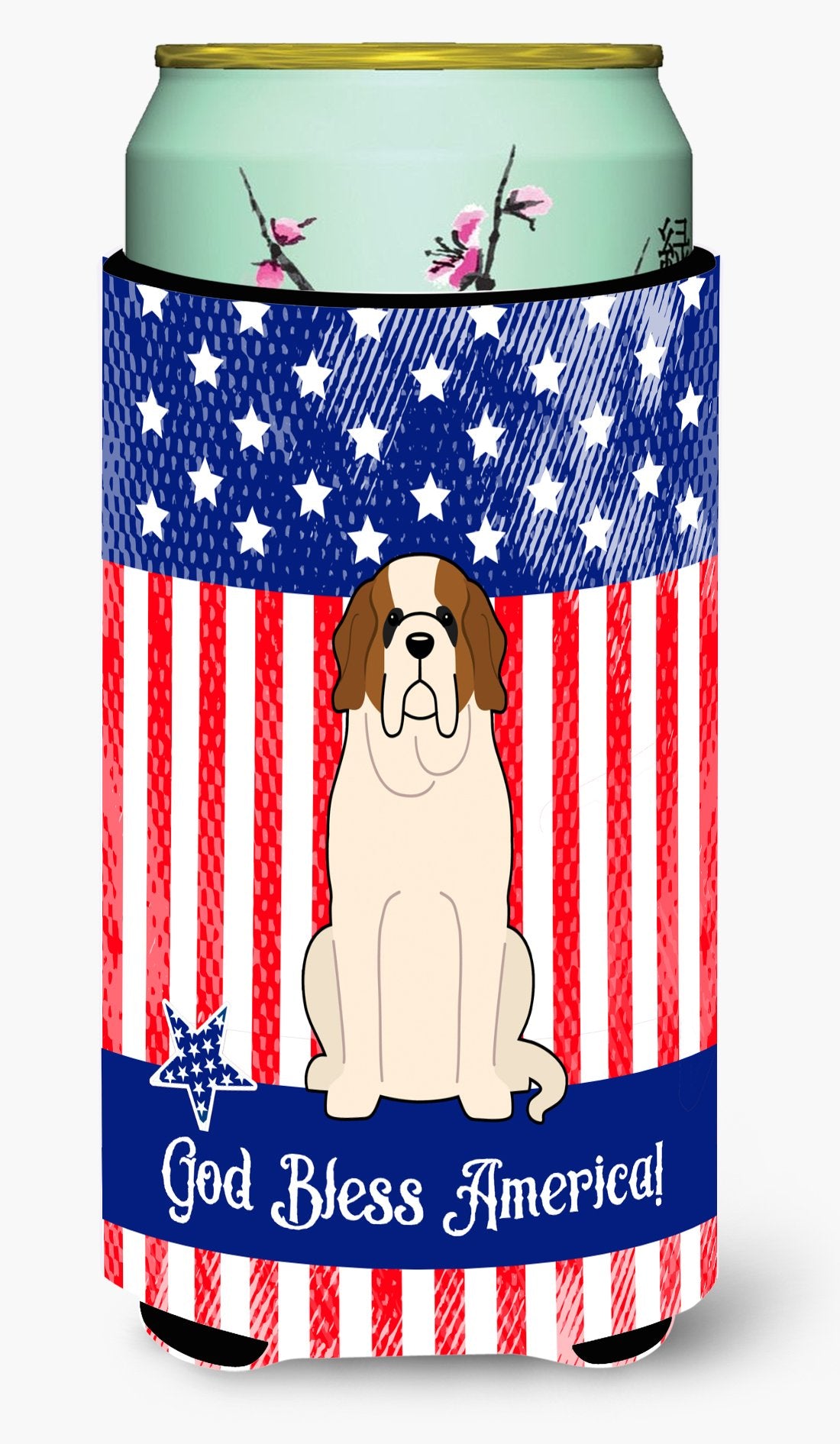 Patriotic USA Saint Bernard Tall Boy Beverage Insulator Hugger by Caroline's Treasures