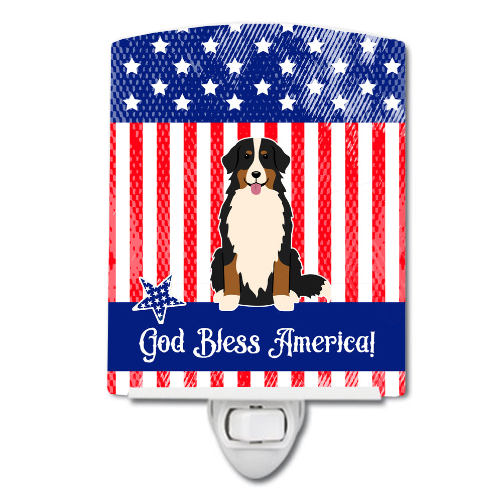 Patriotic USA Bernese Mountain Dog Ceramic Night Light BB3031CNL - the-store.com