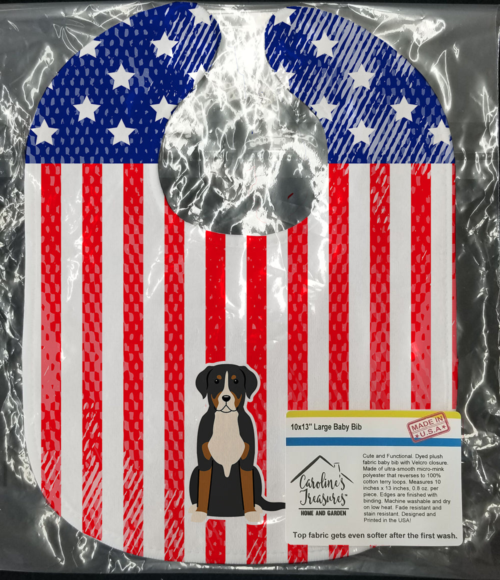 Patriotic USA Greater Swiss Mountain Dog Baby Bib BB3032BIB - the-store.com