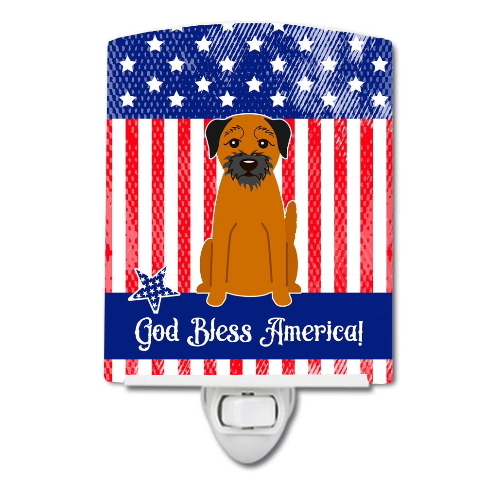 Patriotic USA Border Terrier Ceramic Night Light BB3034CNL - the-store.com