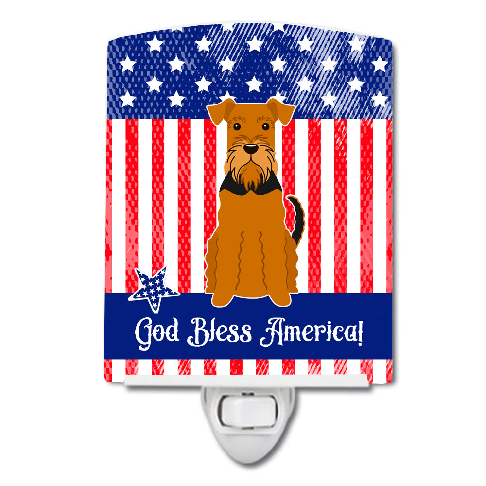 Patriotic USA Airedale Ceramic Night Light BB3036CNL - the-store.com