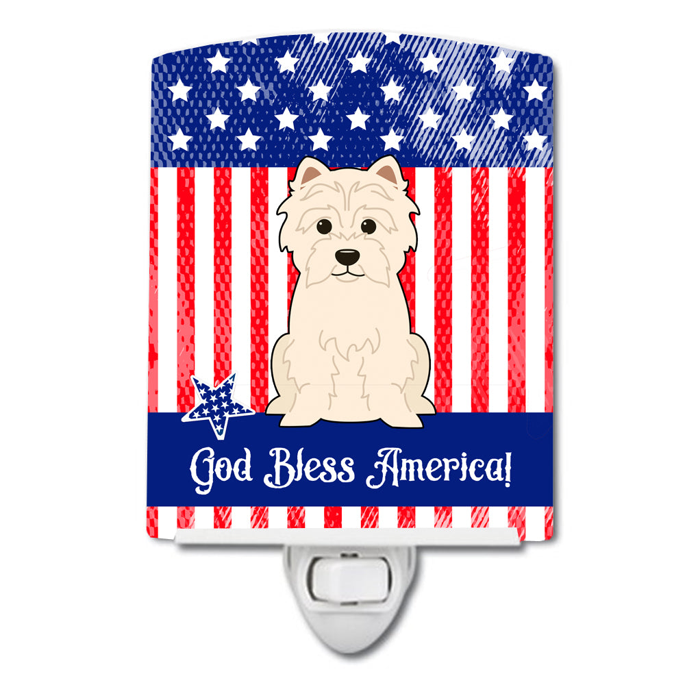 Patriotic USA Westie Ceramic Night Light BB3037CNL - the-store.com