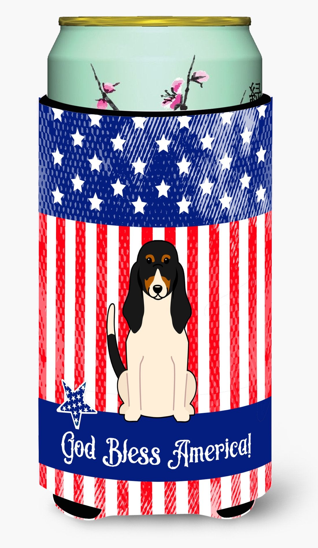 Patriotic USA Swiss Hound Tall Boy Beverage Insulator Hugger by Caroline's Treasures