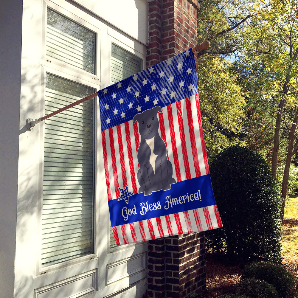 Patriotic USA Staffordshire Bull Terrier Blue Flag Canvas House Size BB3041CHF  the-store.com.