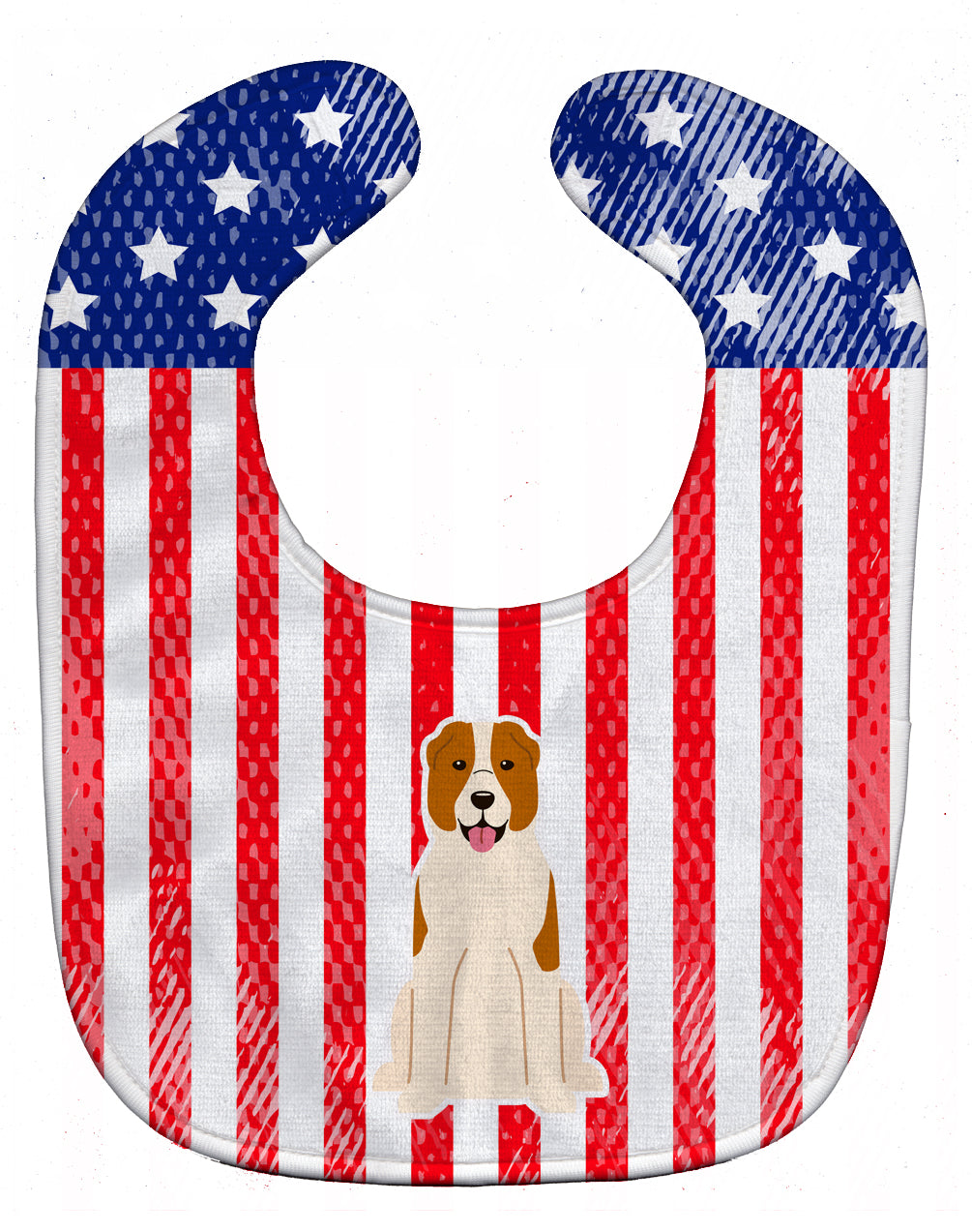 Patriotic USA Central Asian Shepherd Dog Baby Bib BB3044BIB - the-store.com