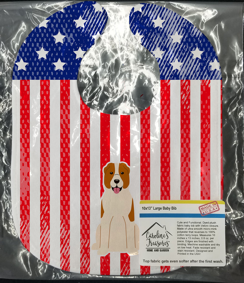 Patriotic USA Central Asian Shepherd Dog Baby Bib BB3044BIB - the-store.com