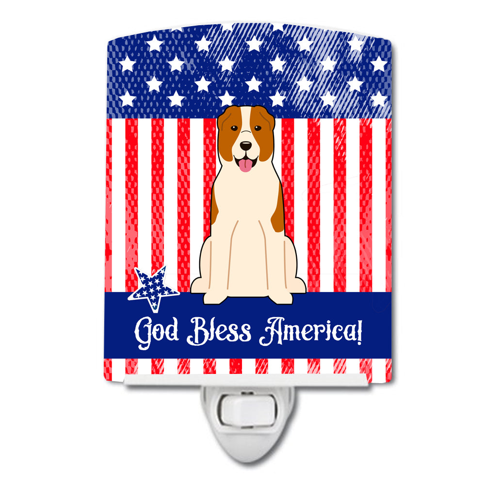 Patriotic USA Central Asian Shepherd Dog Ceramic Night Light BB3044CNL - the-store.com