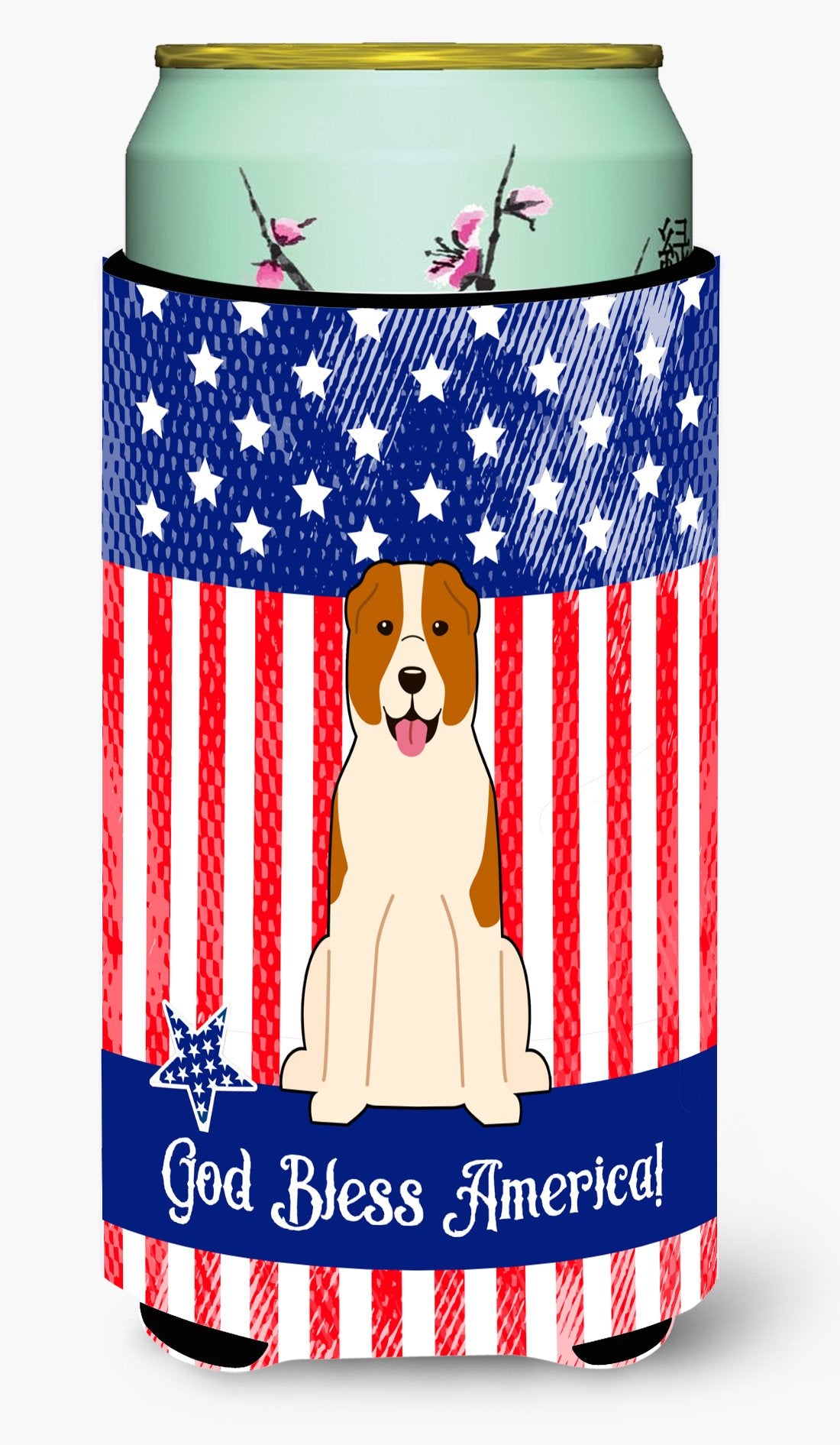 Patriotic USA Central Asian Shepherd Dog Tall Boy Beverage Insulator Hugger by Caroline's Treasures