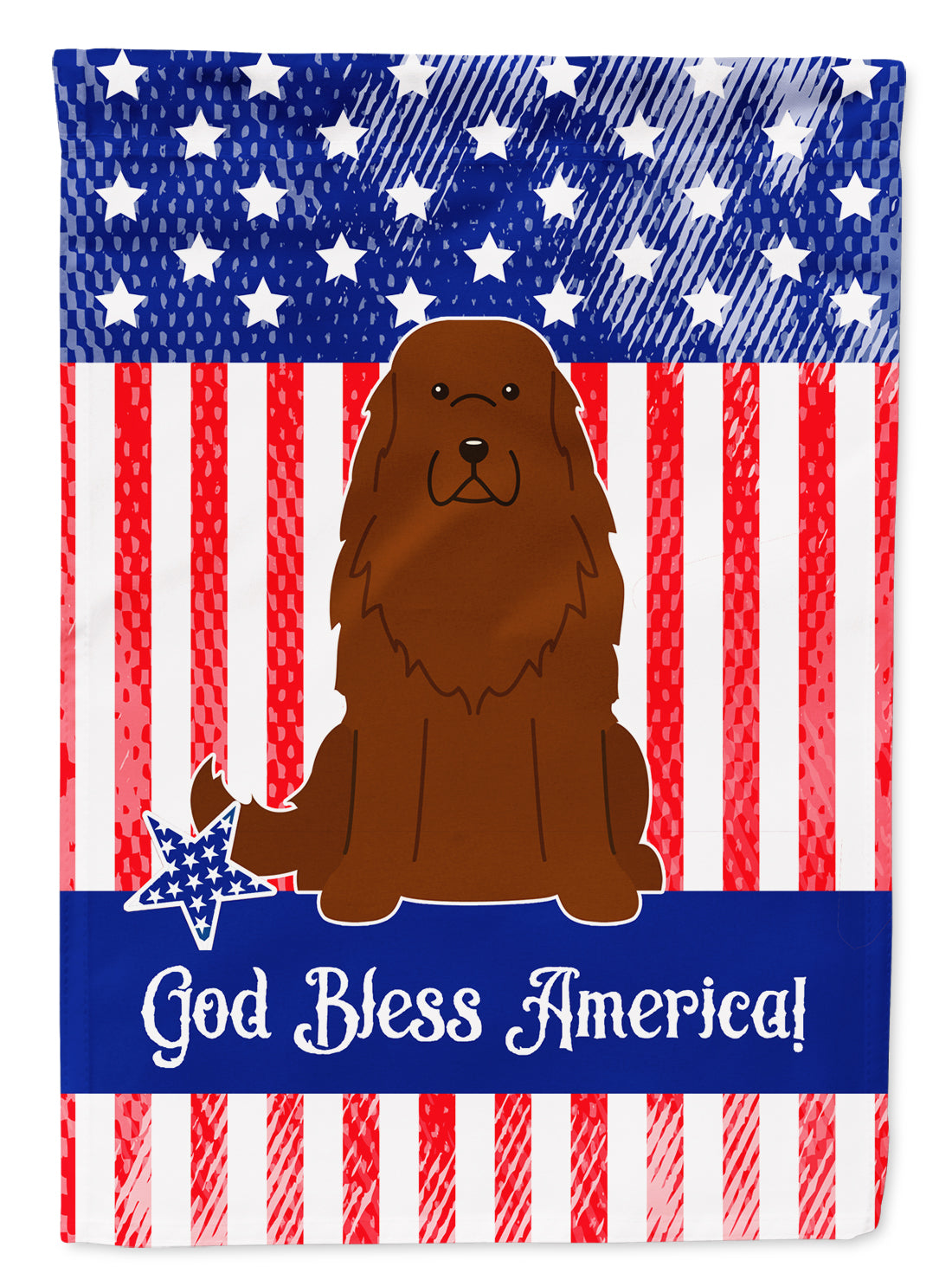 Patriotic USA Caucasian Shepherd Dog Flag Garden Size  the-store.com.