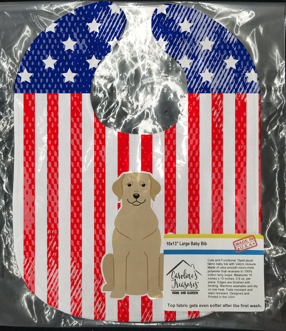 Patriotic USA Yellow Labrador Baby Bib BB3050BIB - the-store.com