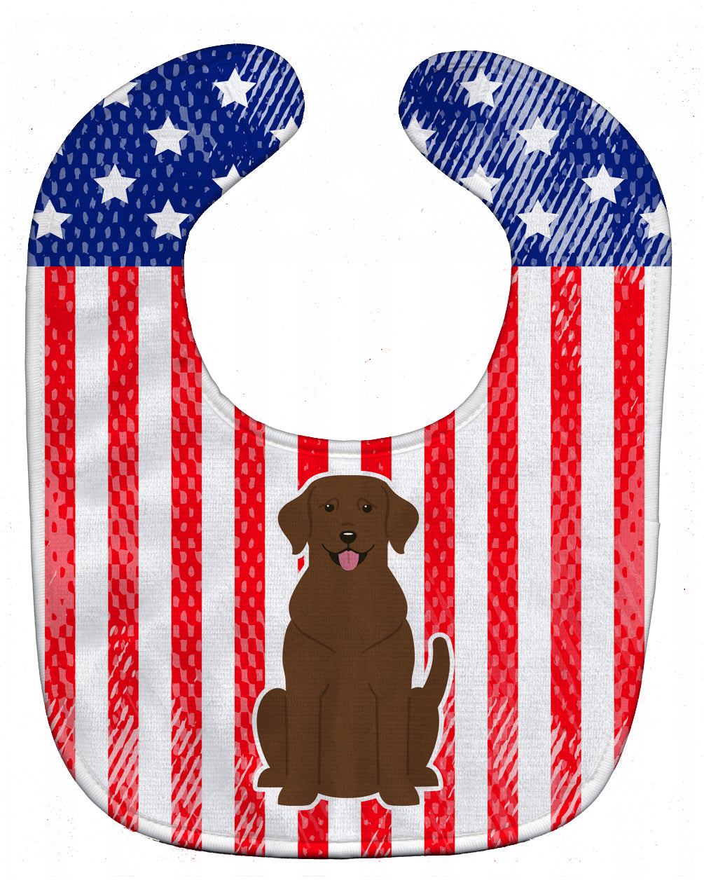 Patriotic USA Chocolate Labrador Baby Bib BB3051BIB - the-store.com