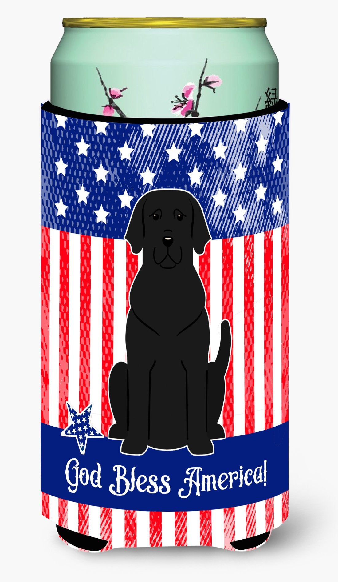 Patriotic USA Black Labrador Tall Boy Beverage Insulator Hugger by Caroline's Treasures