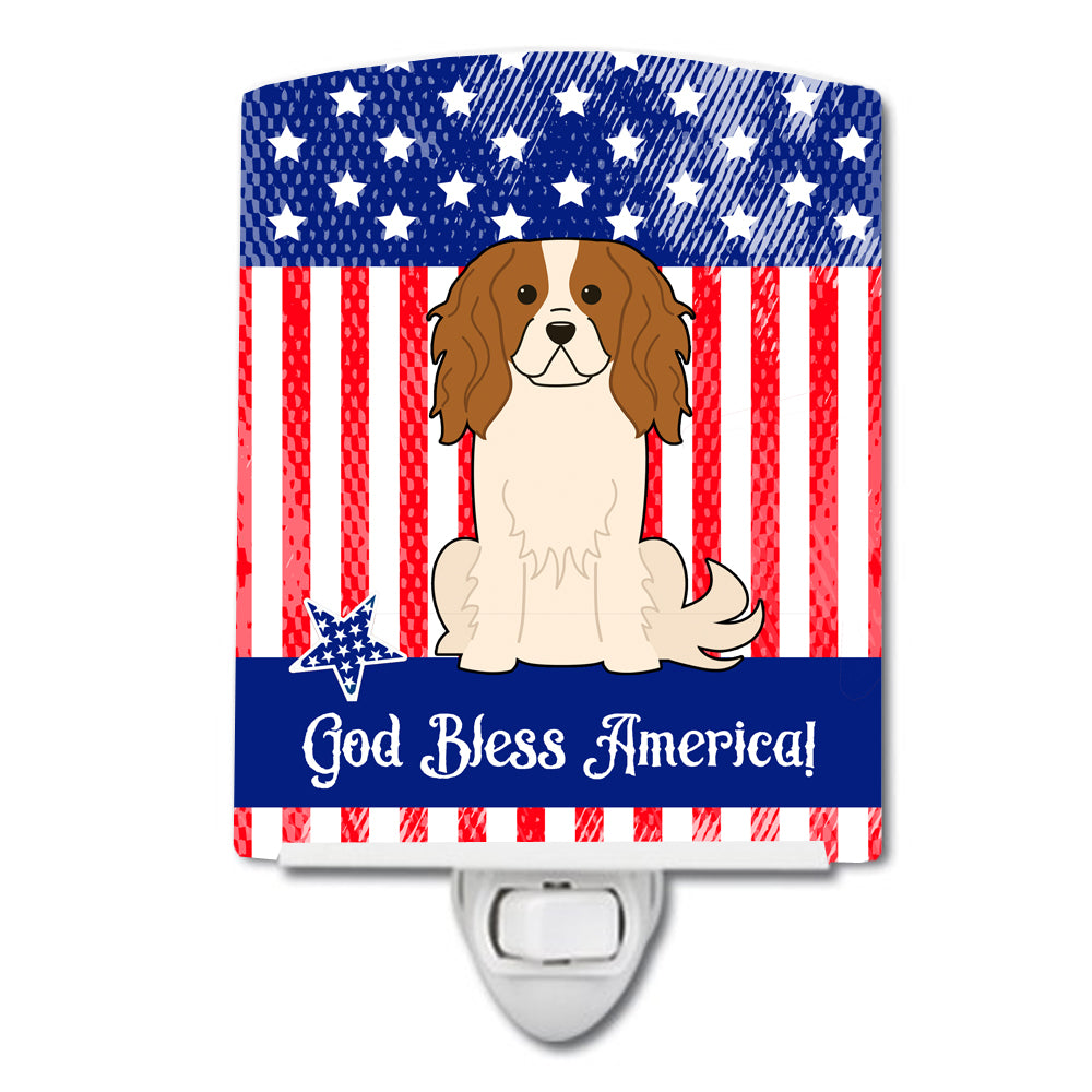 Patriotic USA Cavalier Spaniel Ceramic Night Light BB3053CNL - the-store.com